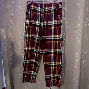 👙Old Navy Men's Large Tall Plaid Burgundy and Green Sleep Pants